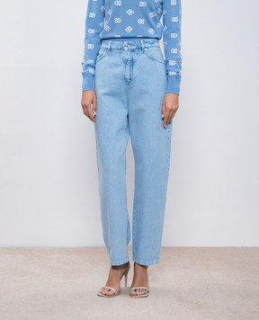 Dolce&Gabbana Blue jeans with logo patch FTC7CDG8LX3