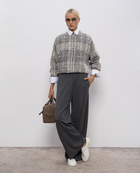 Brunello Cucinelli Gray wool, cashmere and silk pants M16244799