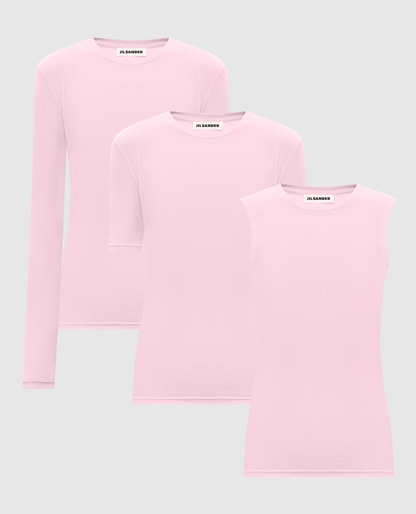 Set of pink T-shirt, top and long sleeve Jil Sander