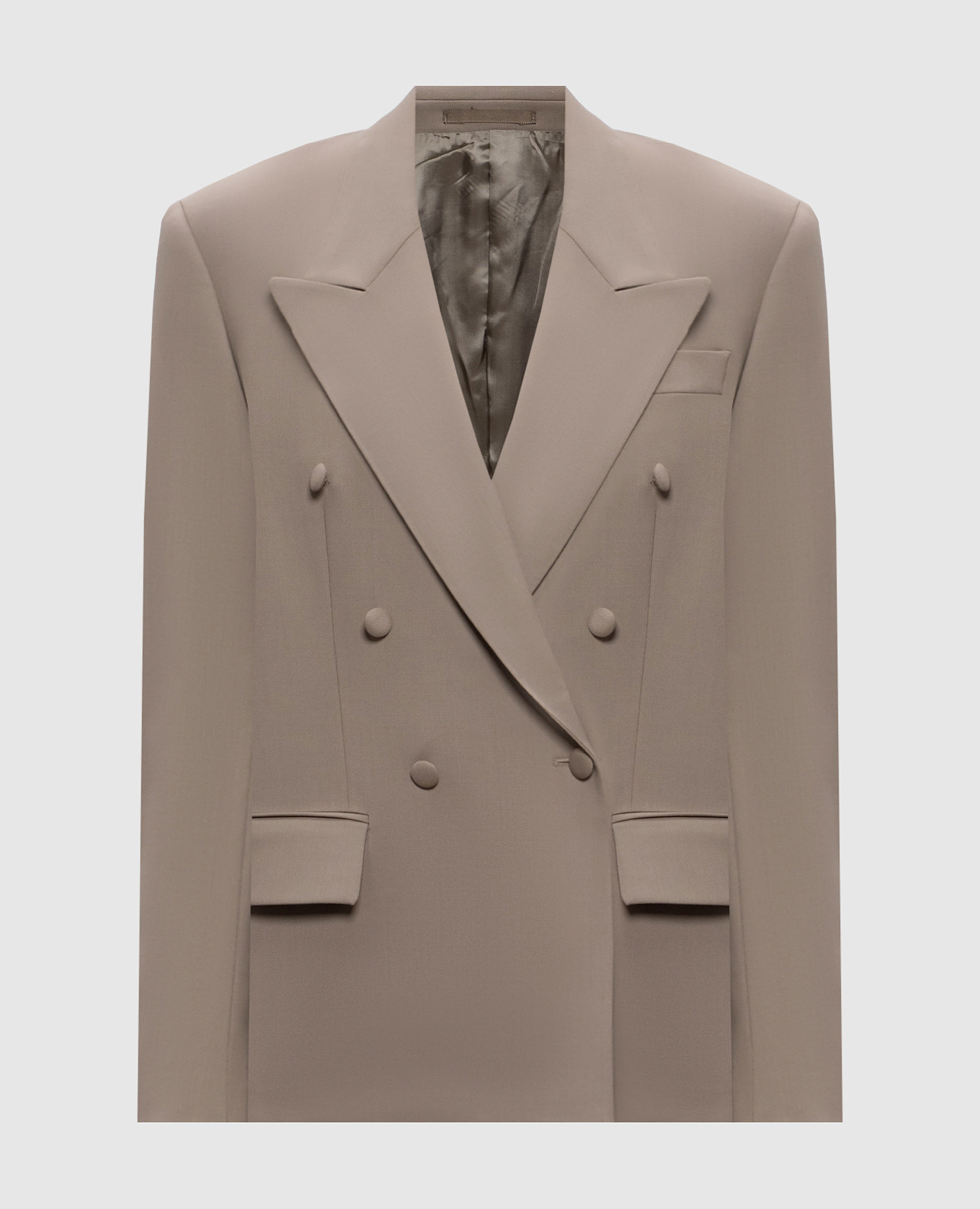 

Double-breasted khaki wool jacket Jacob Lee