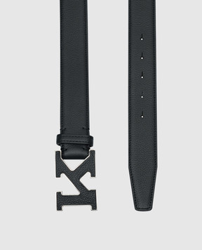 Kiton Black leather strap with logo USC20PN01098