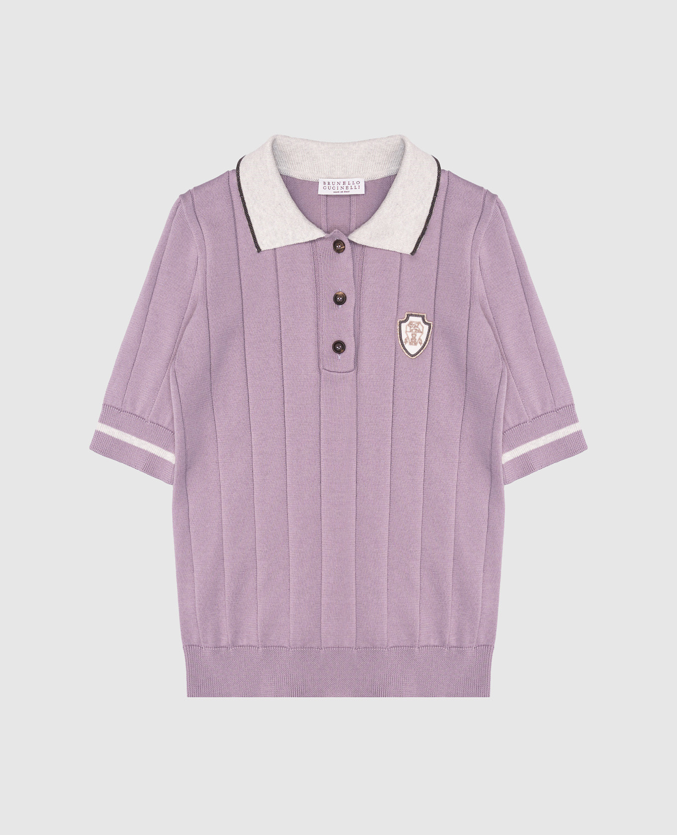 

Children's purple polo with monil chain Brunello Cucinelli, Violet