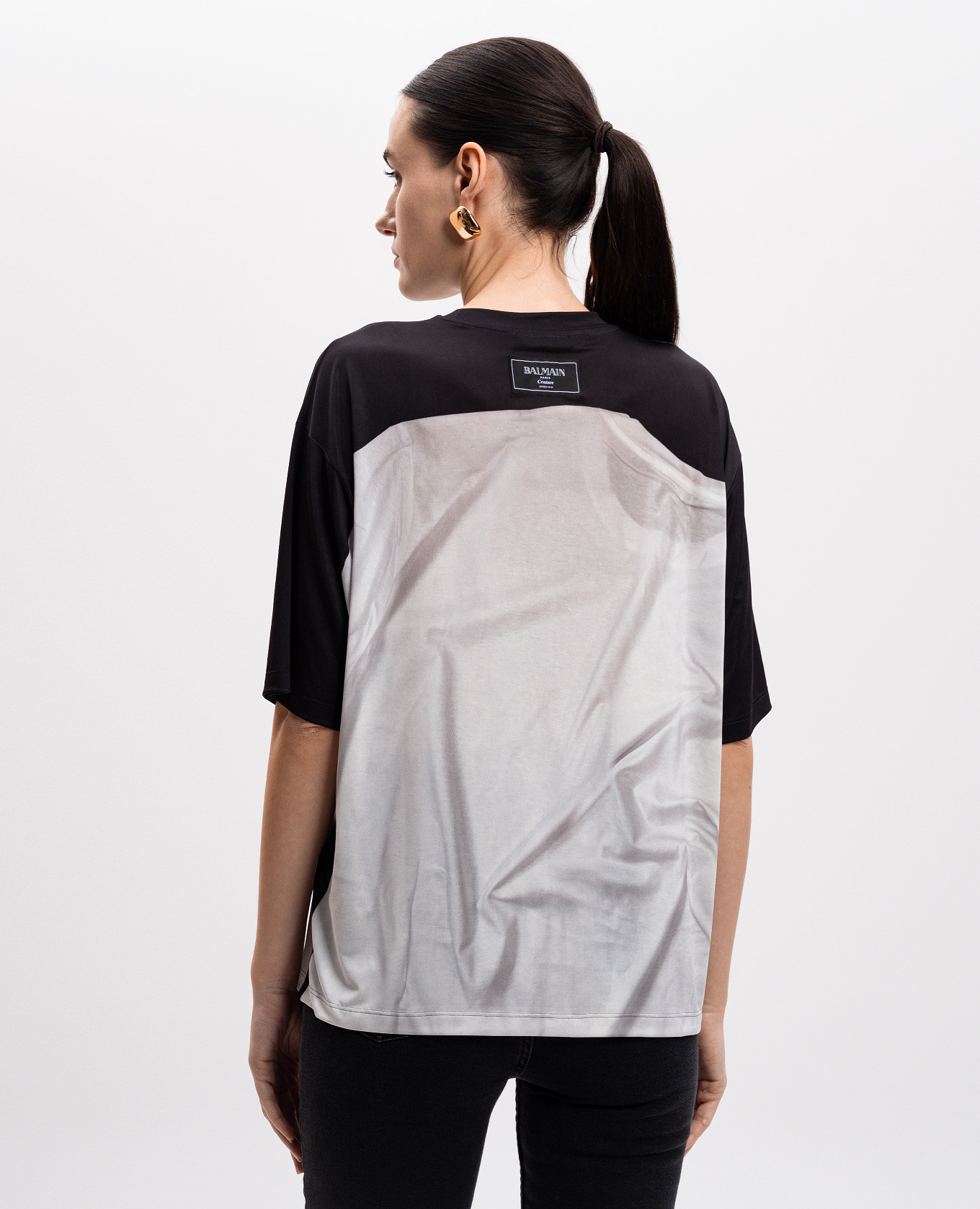 

Black T-shirt with logo print Balmain