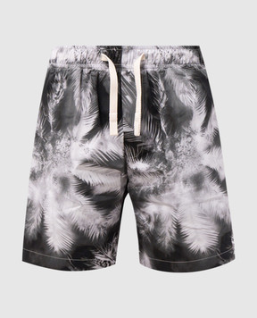 Palm Angels Gray printed shorts PMCB058S25FAB002