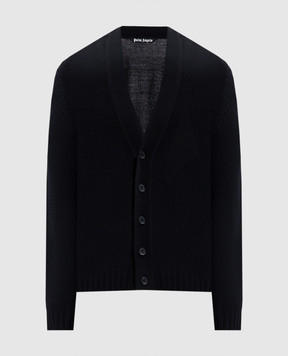 Palm Angels Black cardigan with wool and cashmere PMHB035F25KNI001