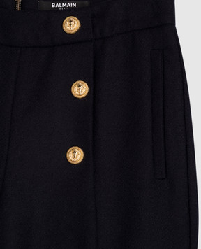 Balmain Children's blue wool pants BX6B20I0283810