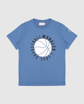 Moncler ENFANT Children's blue T-shirt with a print 8C0000489AFV810
