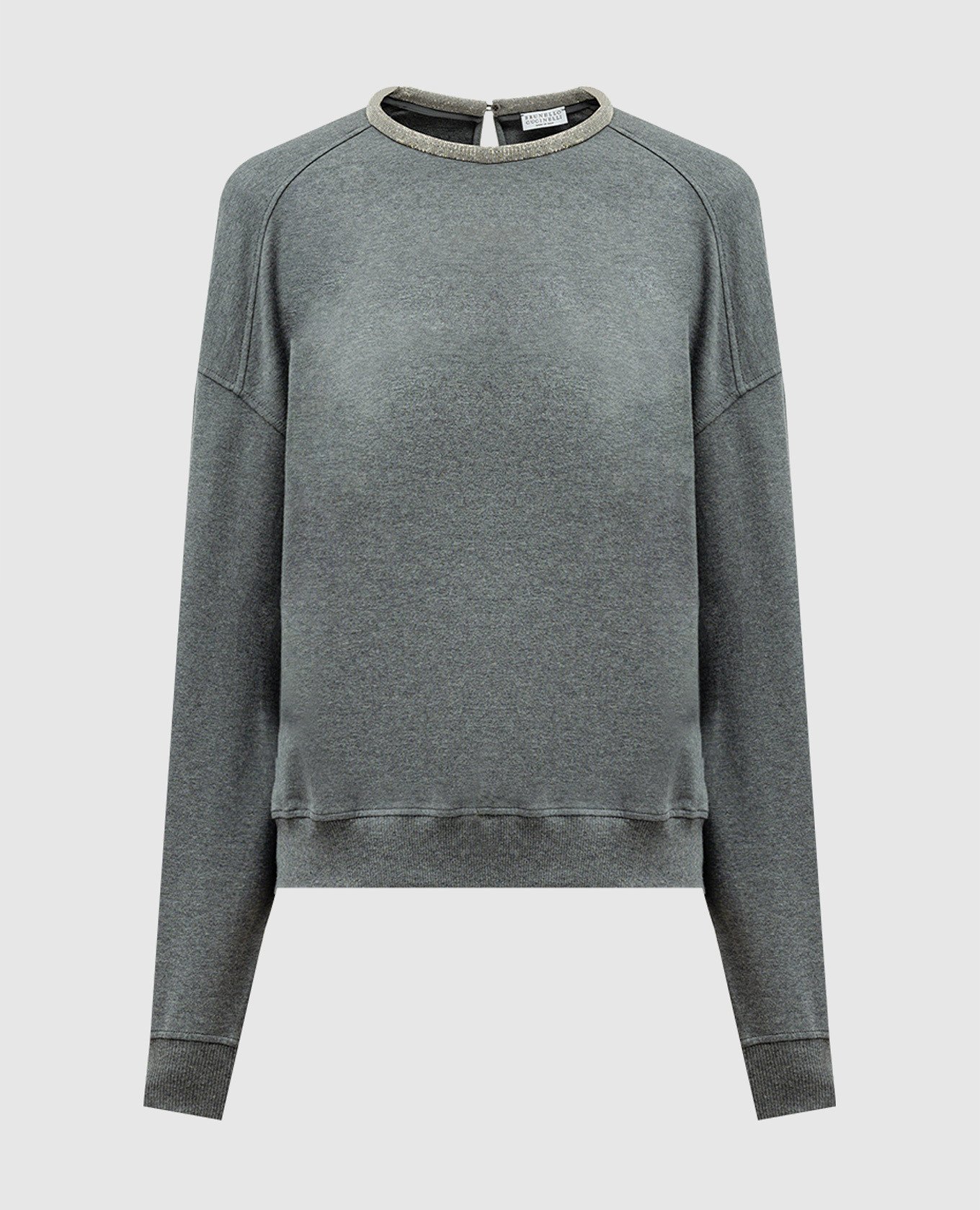 

Gray sweatshirt with monil chain Brunello Cucinelli, Grey