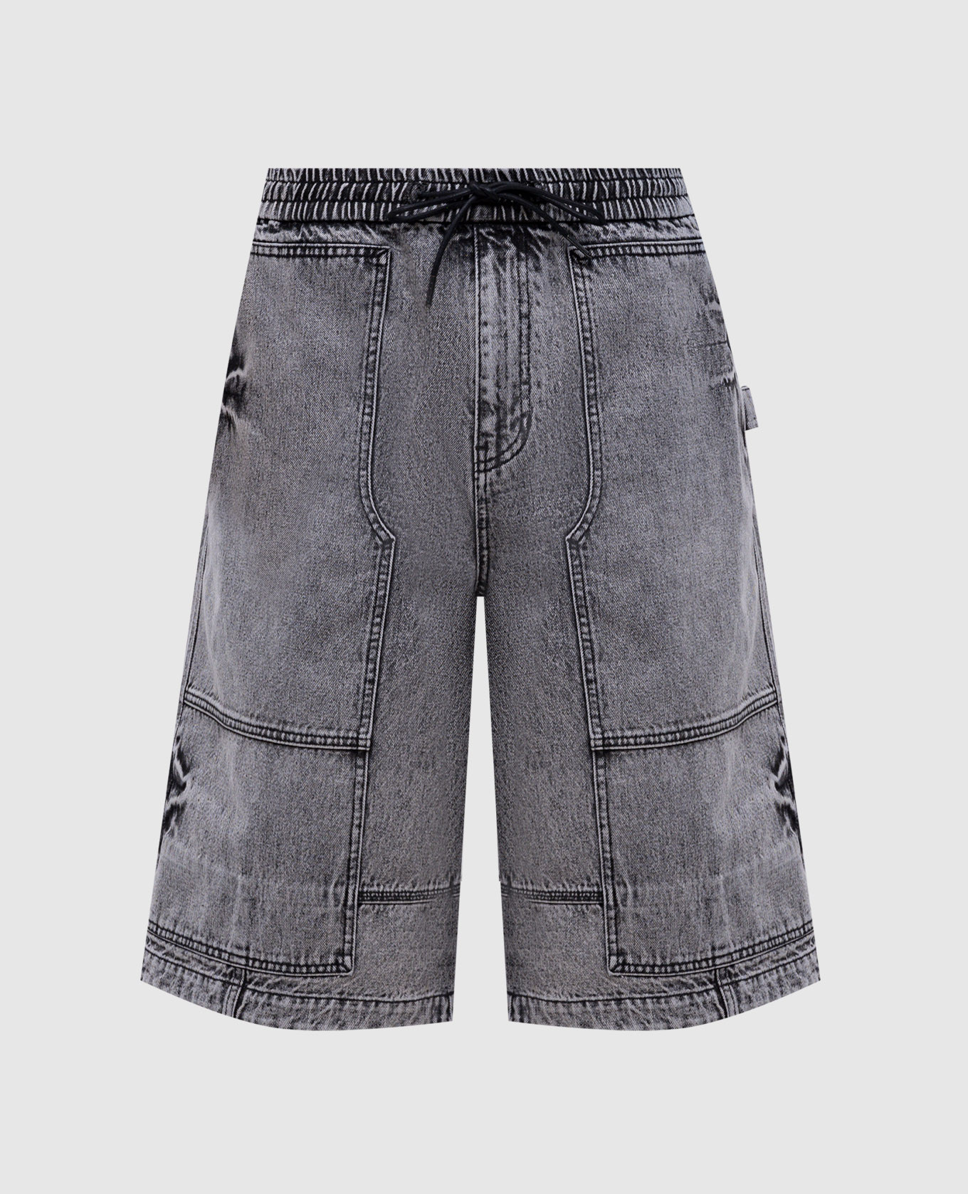 

Grey denim shorts with logo Juun.j