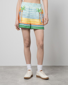 Casablanca Day of Victory linen shorts WS24TR10418