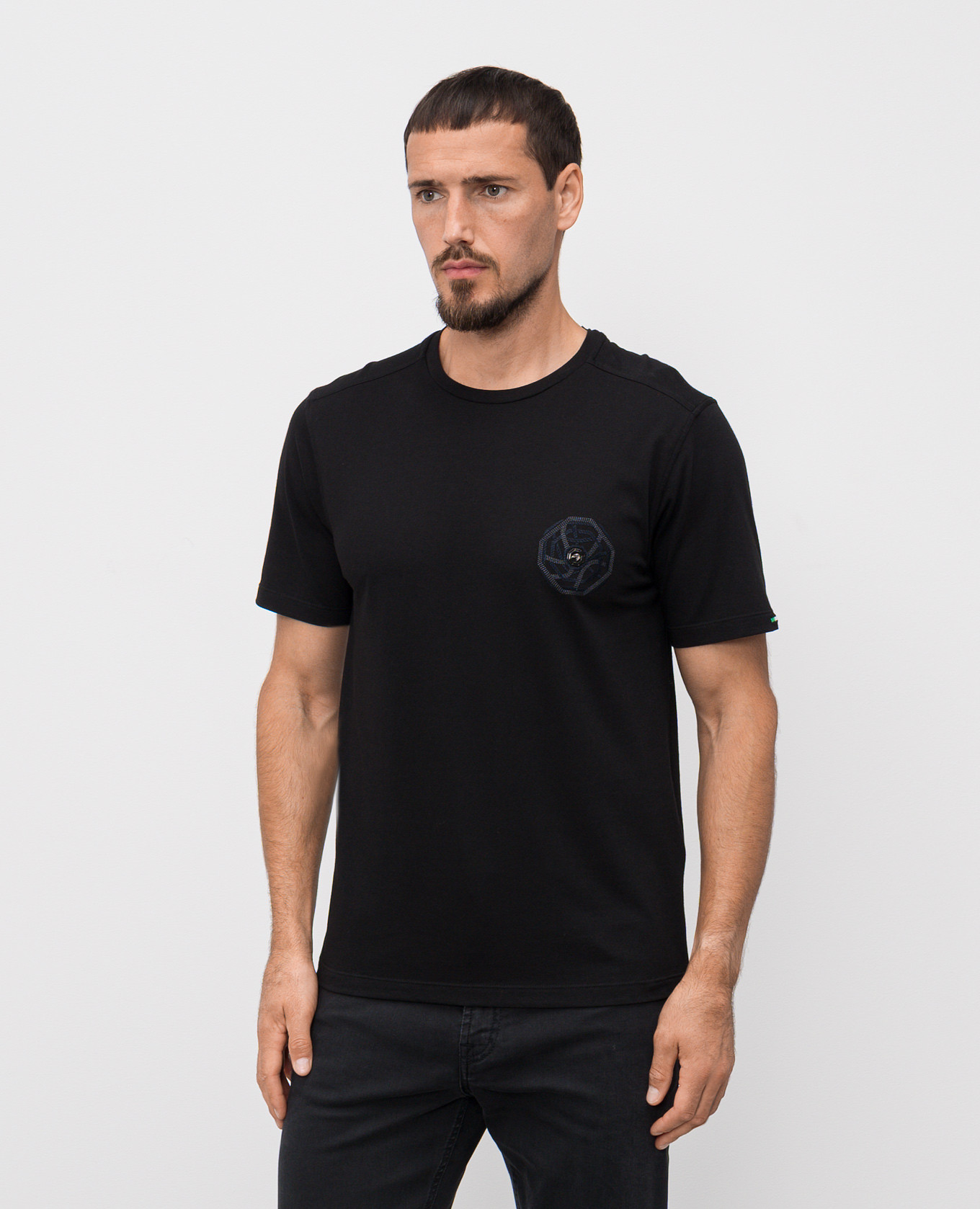 

Black T-shirt with emblem Stefano Ricci