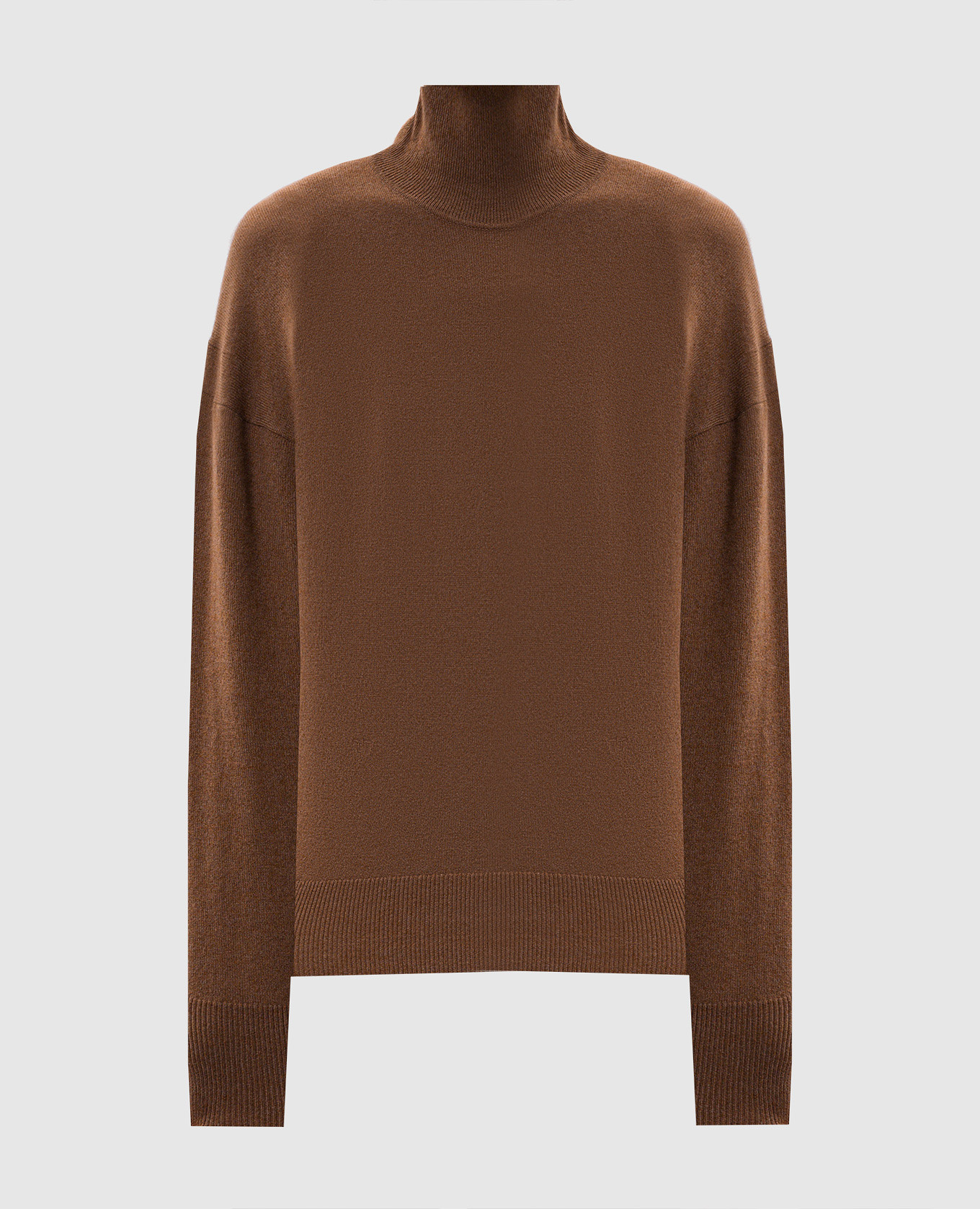 Brown cashmere sweater with monogram logo Tom Ford