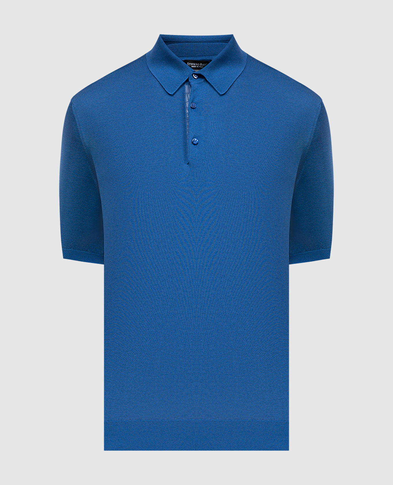 

Blue silk polo shirt with logo Stefano Ricci