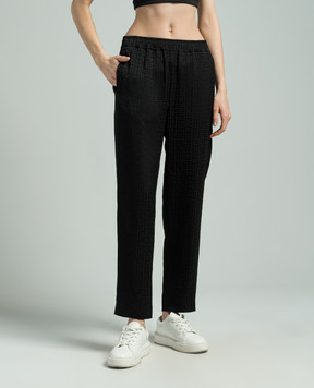 Balmain Black pants in a monogram pattern CH0PM041VE82