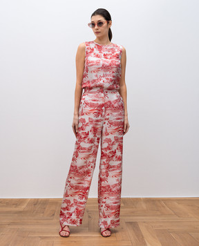 Max Mara ERESIA white printed silk top ERESIA