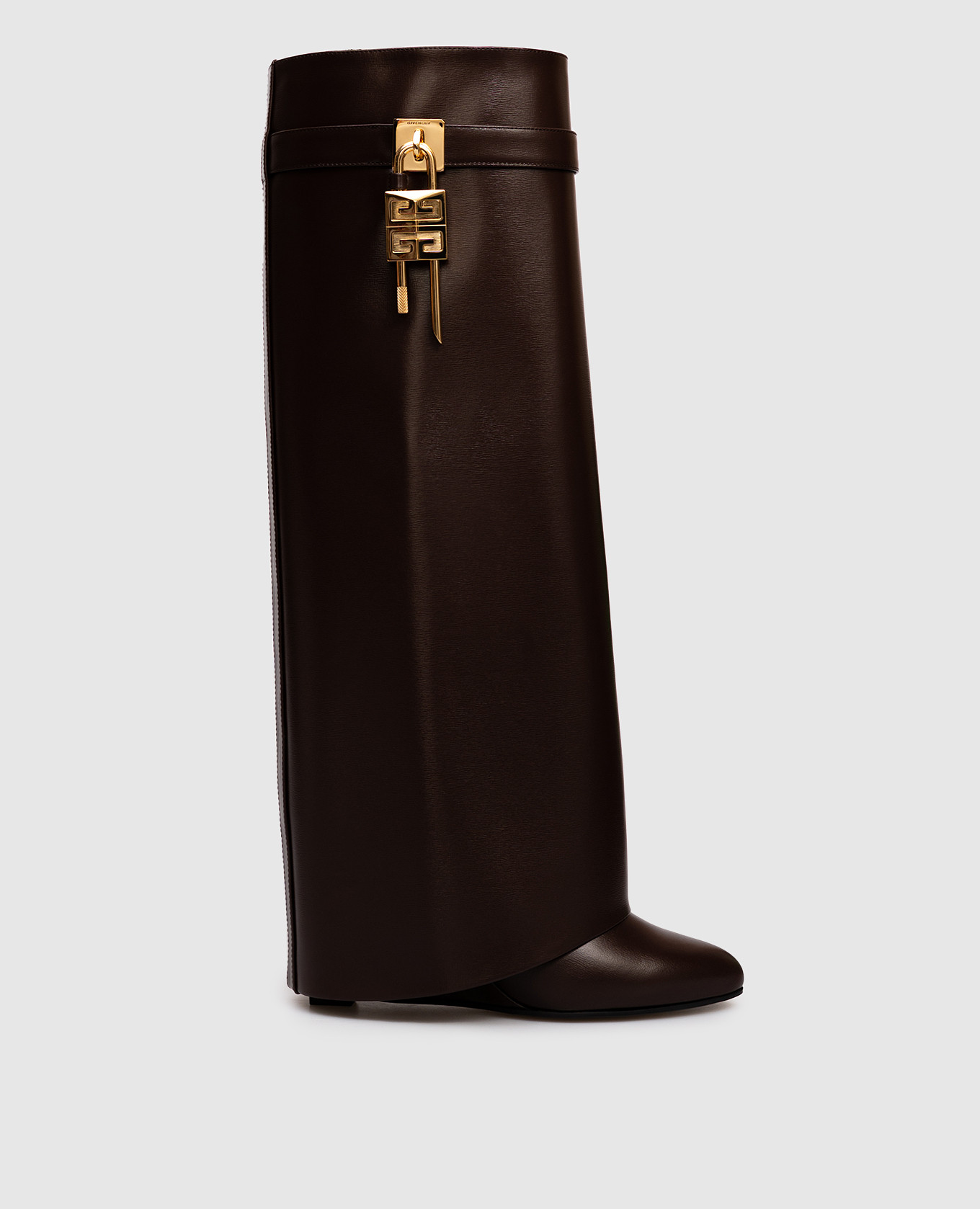 

Brown leather Shark Lock wedge boots Givenchy