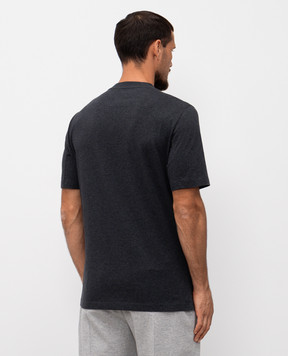 Brunello Cucinelli Grey melange printed T-shirt M0B138495
