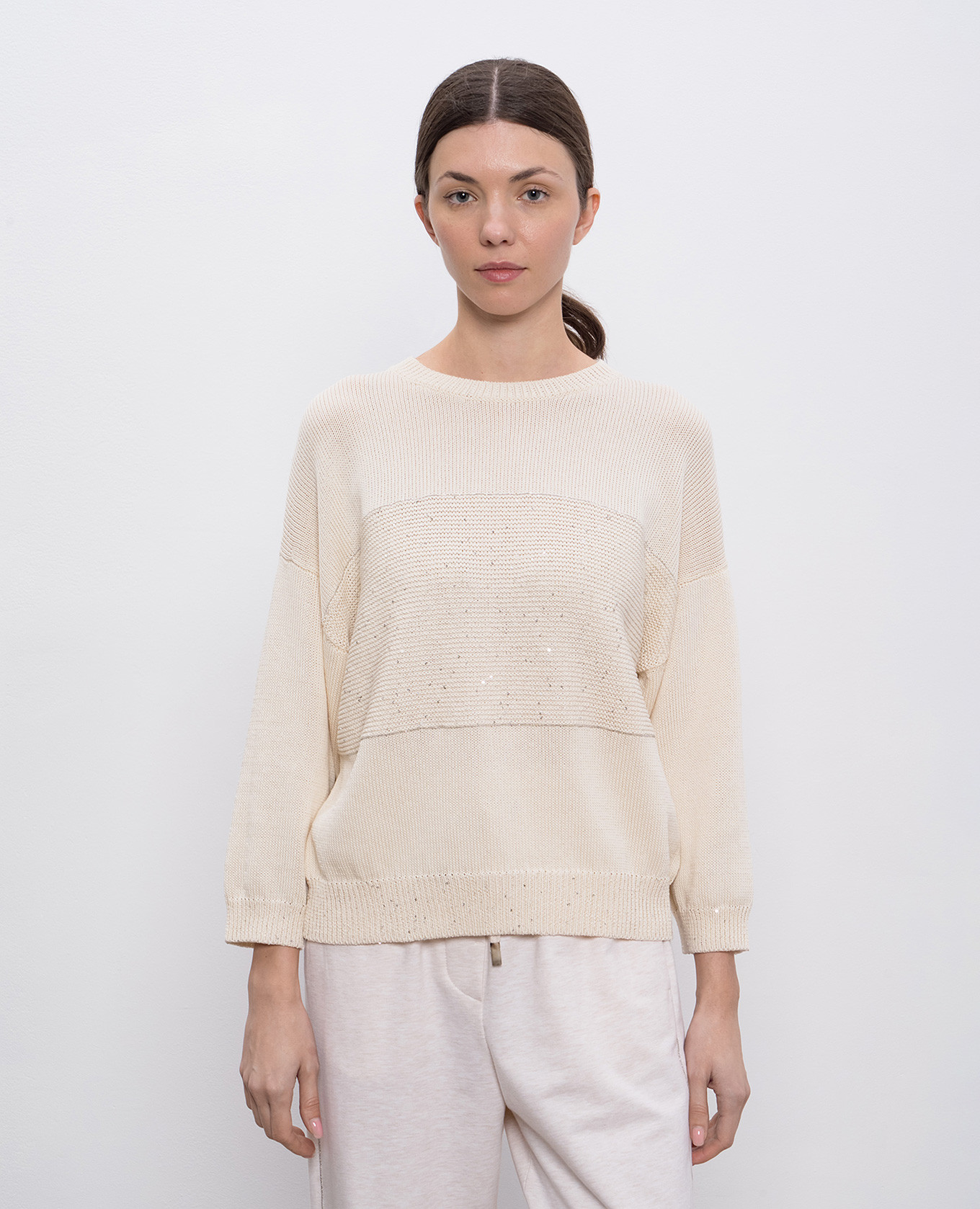 

Beige wool sweater with sequins Peserico