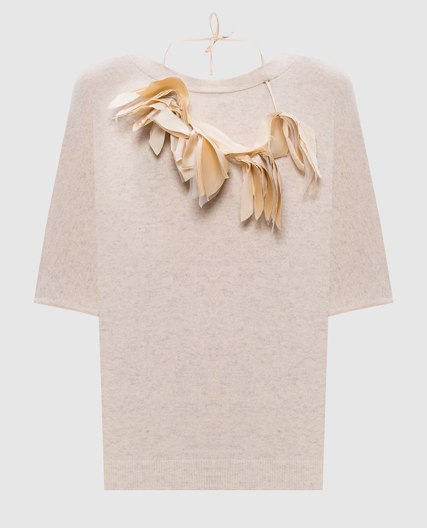 

Beige cashmere top with necklace Brunello Cucinelli