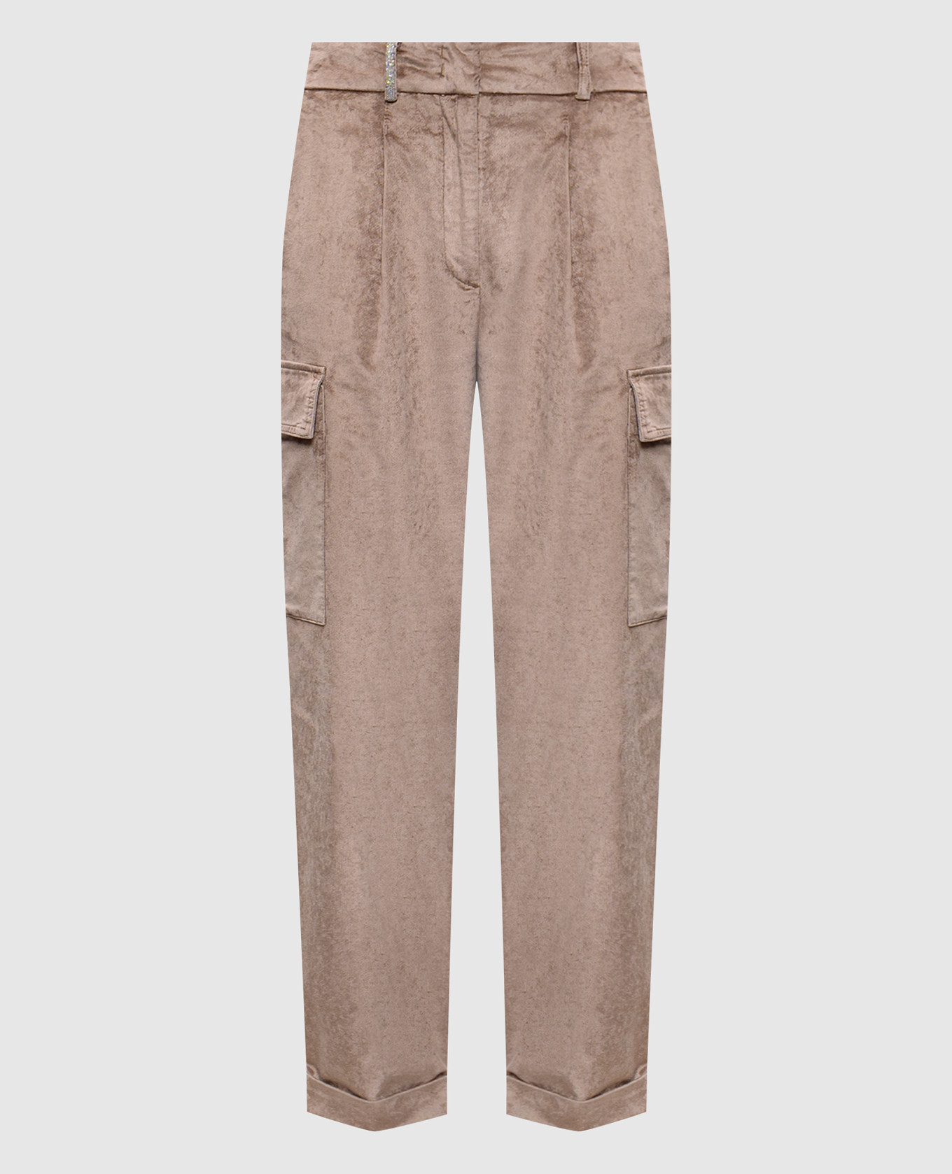 Beige cargo pants with monil chain Peserico