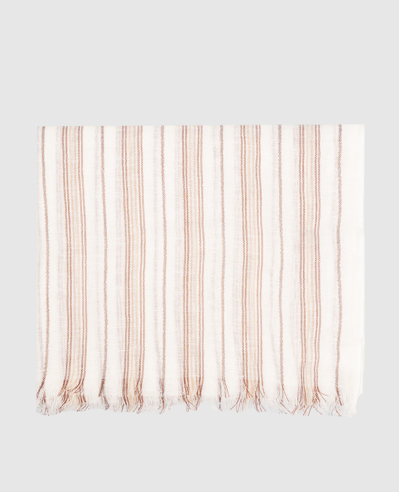 

White striped stole with linen Brunello Cucinelli