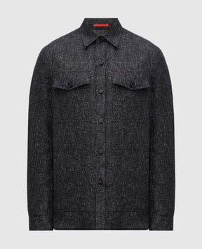 ISAIA Gray linen, wool and silk shirt OSHIC196520