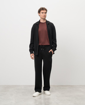 Dolce&Gabbana Black sweatpants made of wool, silk and cashmere GXU16ZJFMCZ