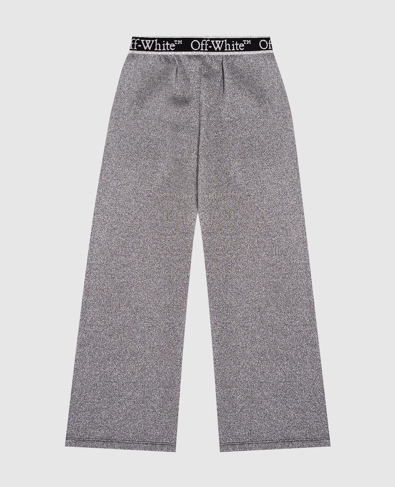 Children's gray sweatpants with lurex logo pattern Off-White 2