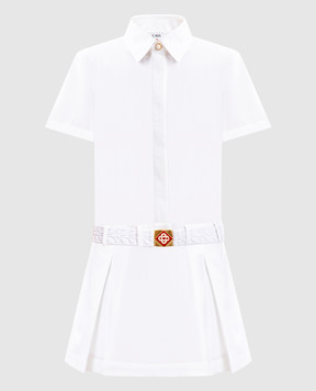 Casablanca White shirt dress with belt WPS25DR13801