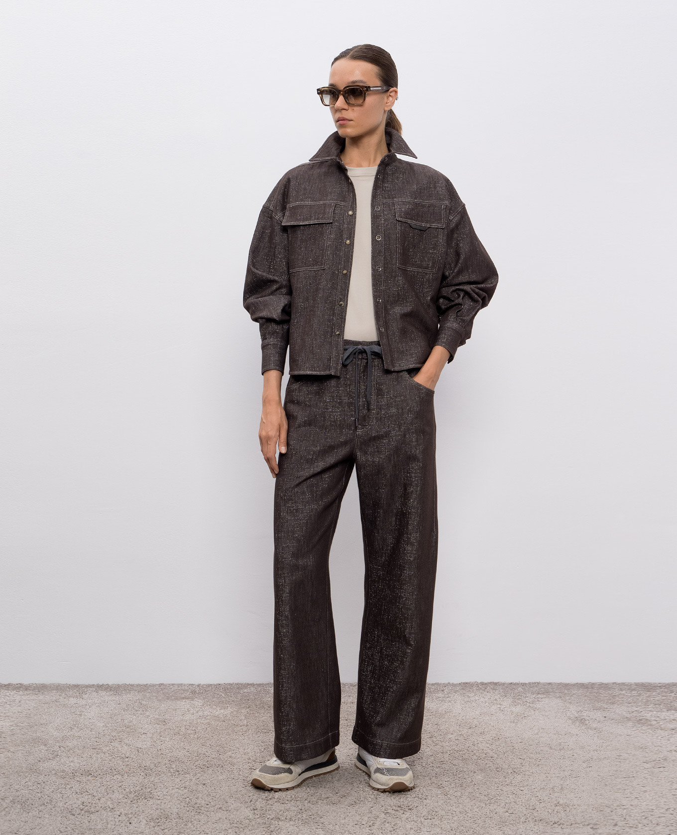 

Beige straight-cut T-shirt Brunello Cucinelli