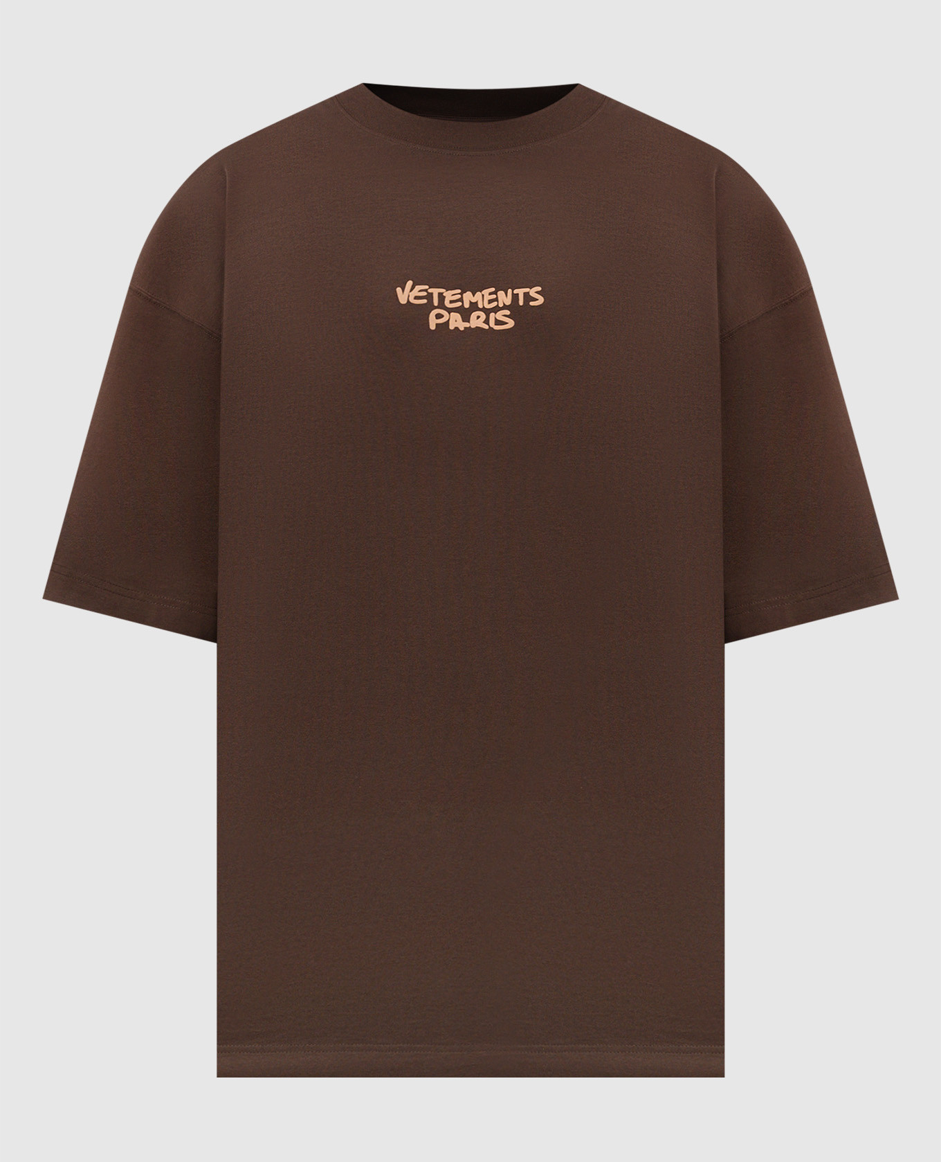 

Brown t-shirt with logo print Vetements