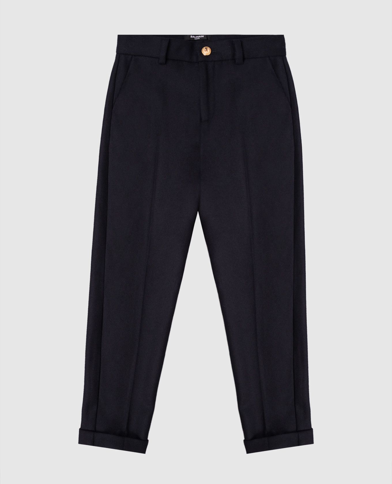 Children&#39;s blue wool trousers with lapels Balmain