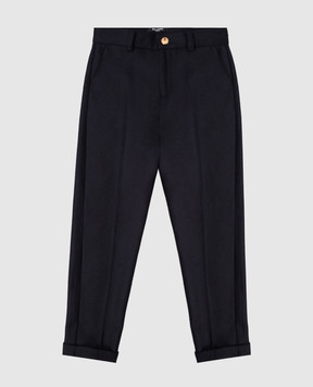 Balmain Children's blue wool trousers with lapels BX6P80I0283810