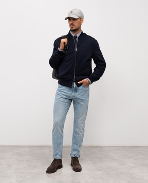 Brunello Cucinelli Blue cashmere bomber jacket MV4216550
