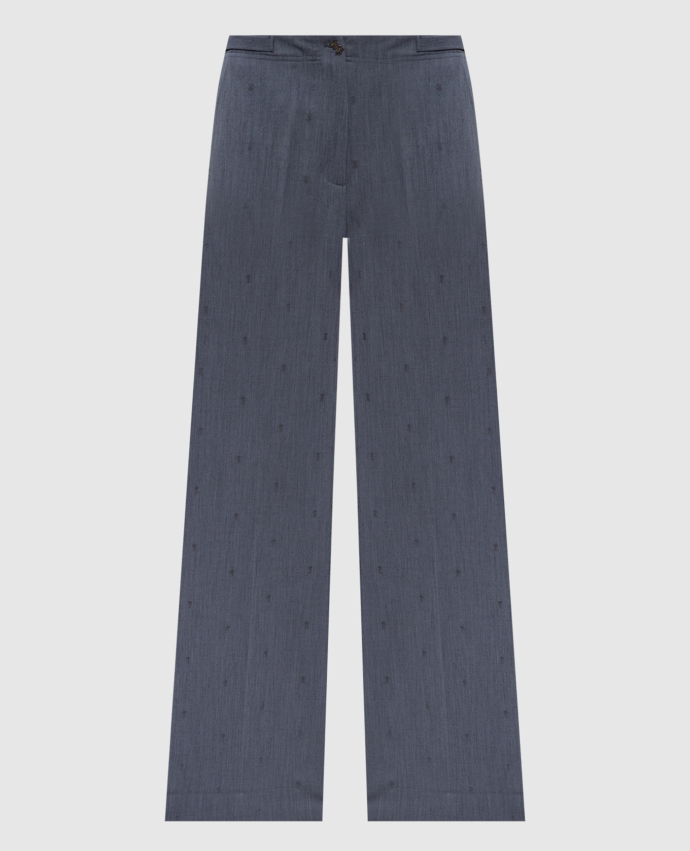 Gray palazzos with branded embroidery twinset actitude