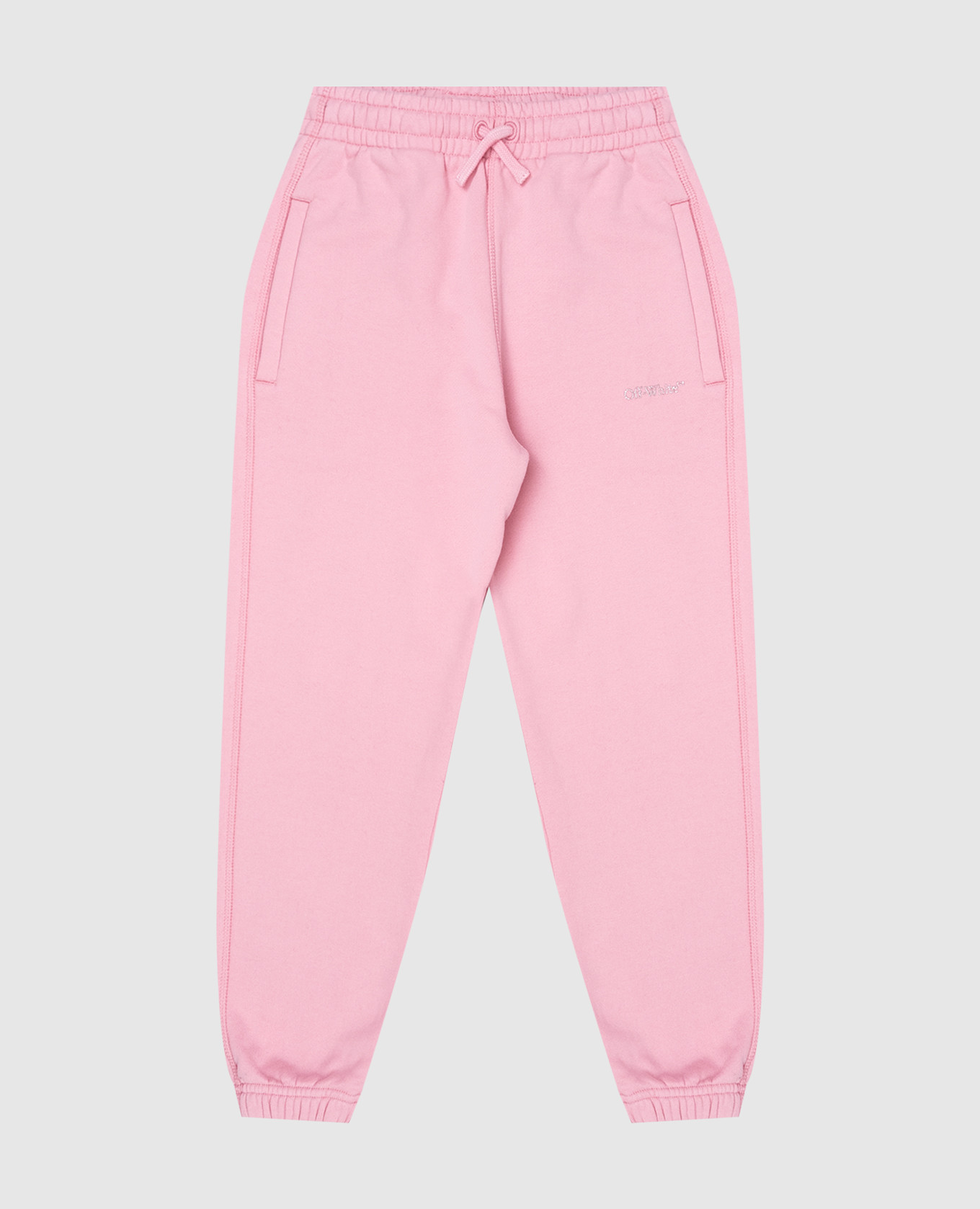 Baby pink joggers with logo print