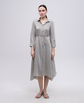 Peserico Striped silk shirt dress S02191A01191