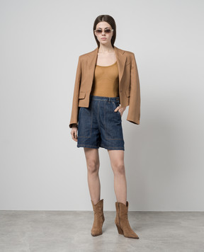 Max Mara BASTIA brown top with a silk stripe BASTIA