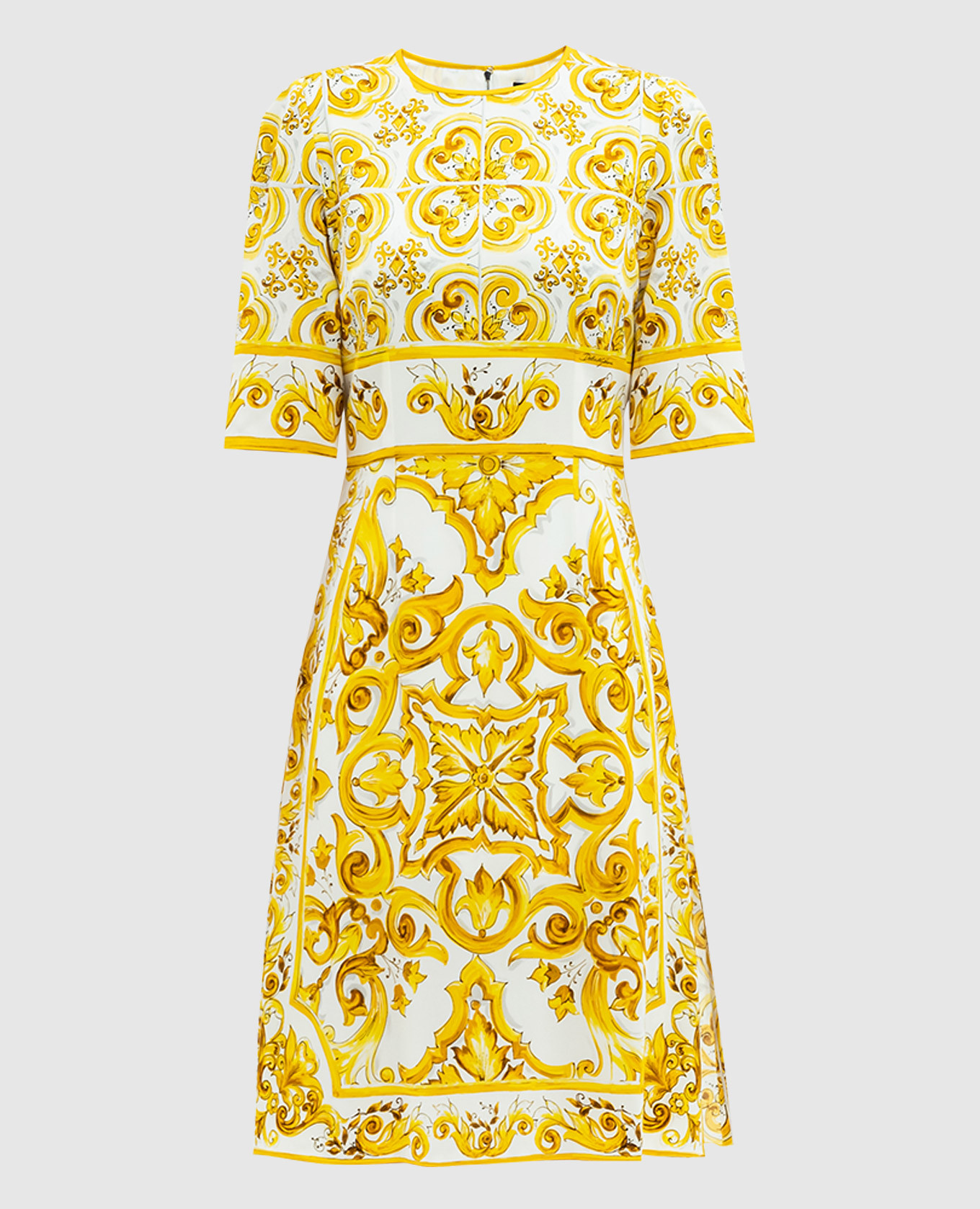 

White silk dress with Majolica print Dolce&Gabbana