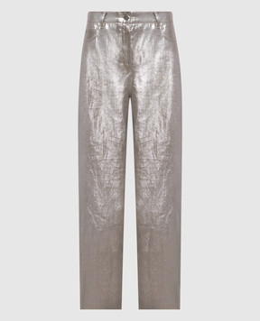 Max Mara Silver MALIKA linen pants MALIKA