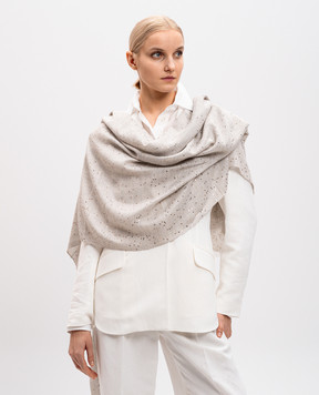 Brunello Cucinelli Gray cashmere and silk stole with sequins MSC915029