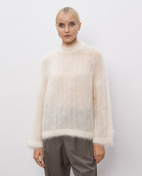 Brunello Cucinelli White wool and silk sweater MLD346100