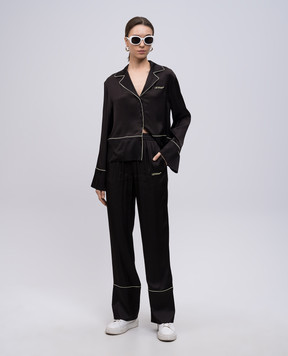 Off-White Brown silk pants OWCA18KS25FAB002