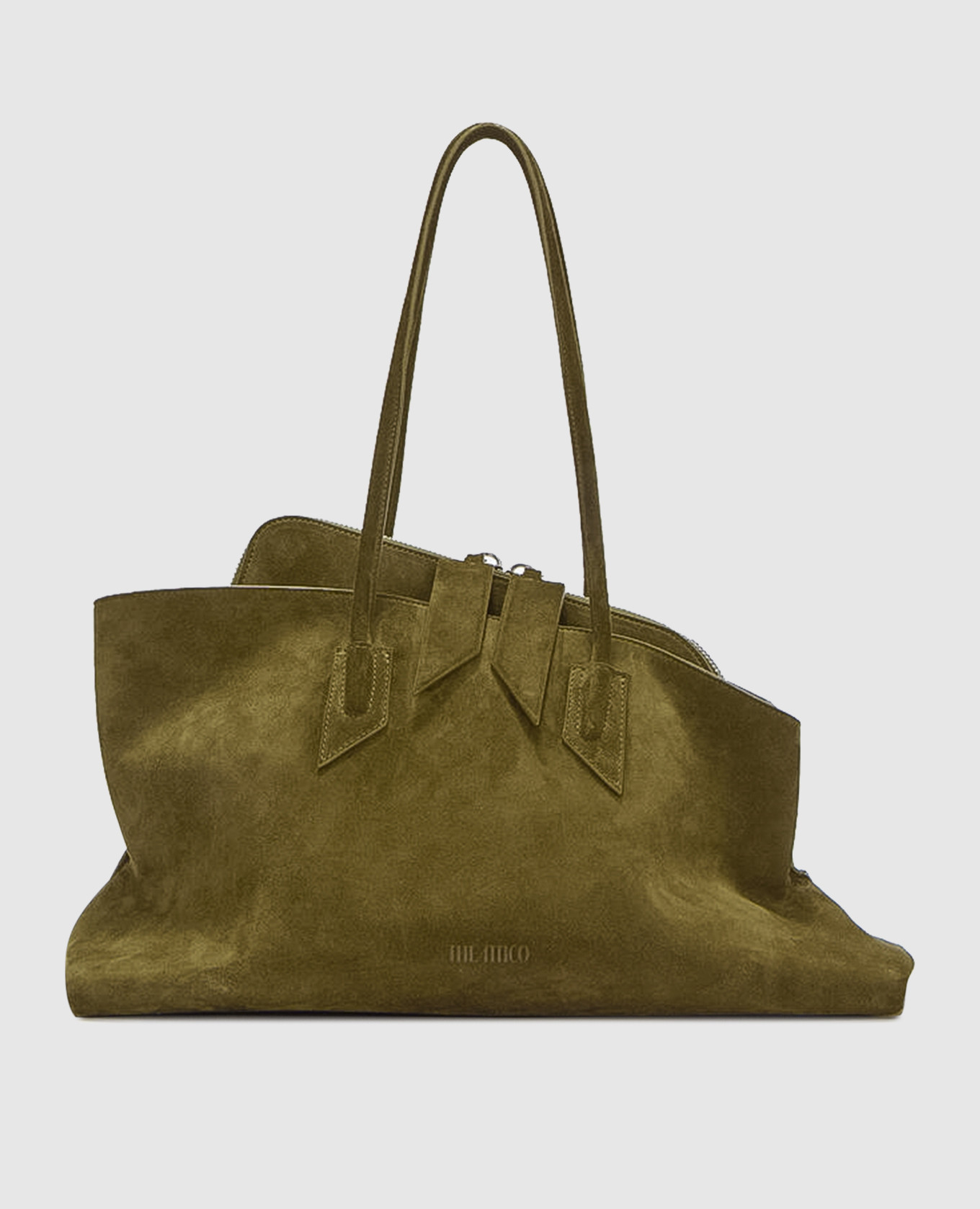 

La Passeggiata green suede trapeze bag The Attico