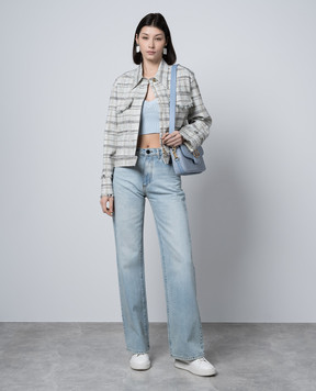 Ballantyne Tweed cropped jacket with checked silk and wool BLC060QSI04