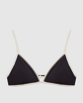 Brunello Cucinelli Brown swimsuit bodice with monil chain ML902VS189