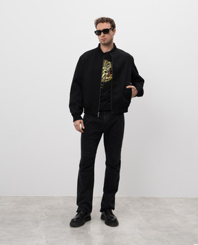 Versace Black t-shirt with Medusa Punk print 10133021A12451