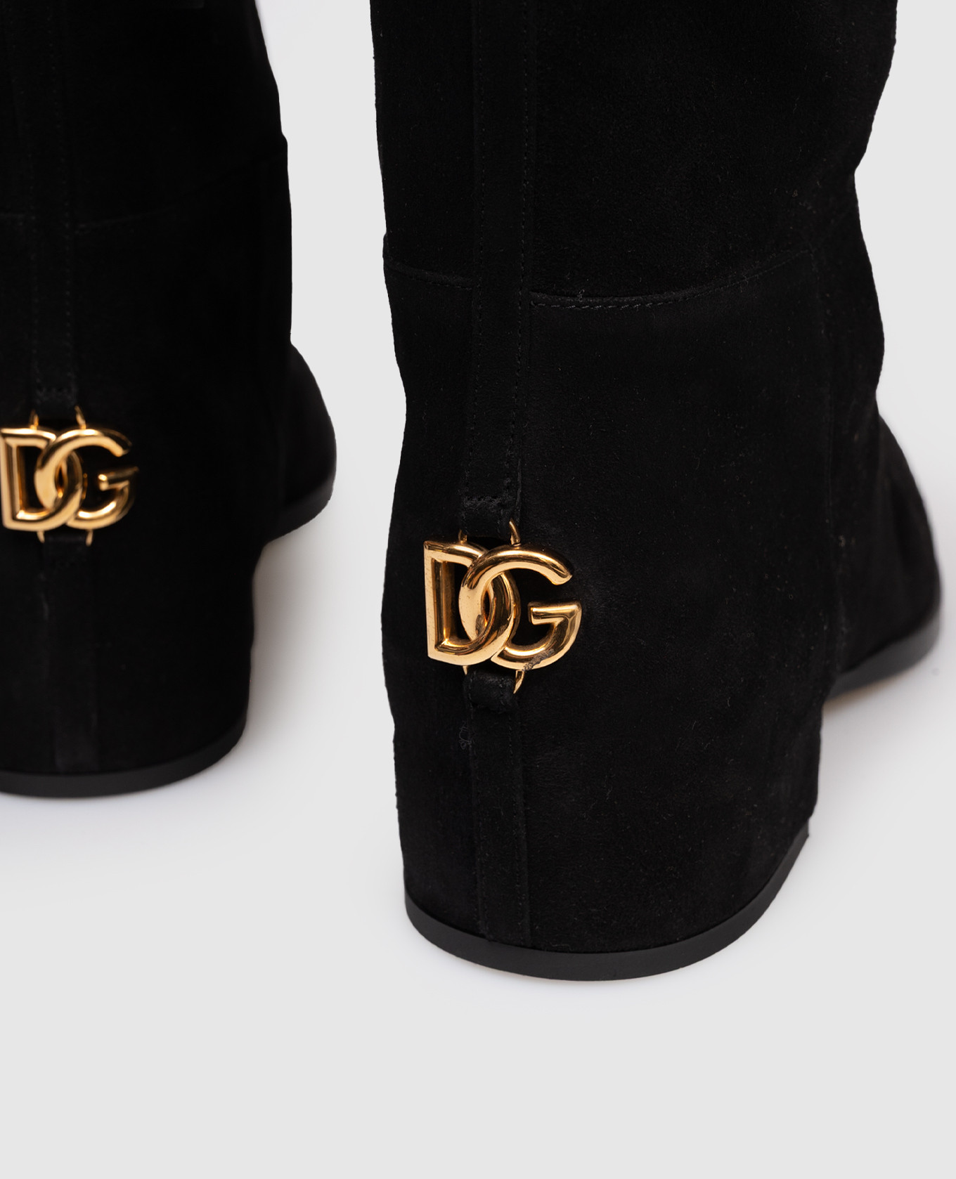 

Black suede over the knee boots with logo Dolce&Gabbana