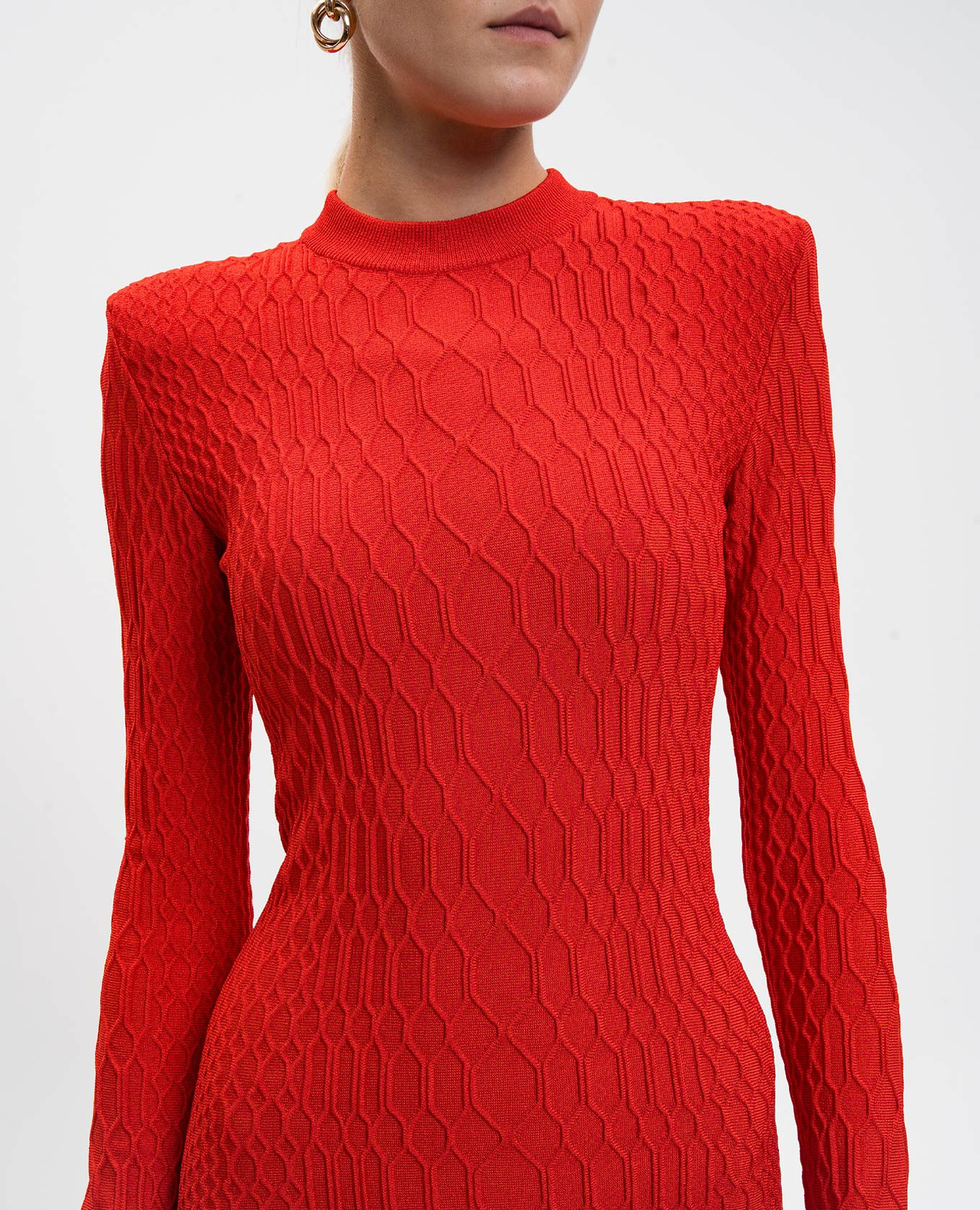 

Red mini dress with textured pattern Balmain