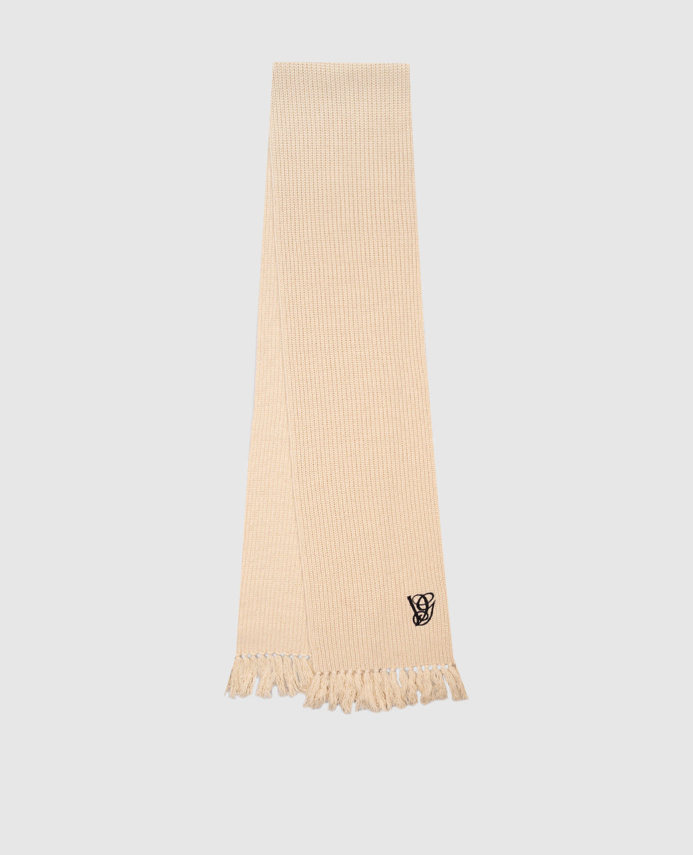 

Beige wool scarf with fringe Valentino